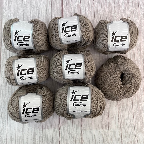 ICE Yarns "Wool Fine" - 50% Wool/50% Acrylic - Lot of 8 x 50g Balls - Khaki - Picture 2 of 11